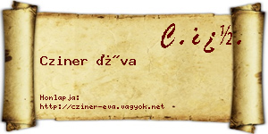 Cziner Éva névjegykártya